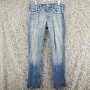 7 For All Mankind Jeans Womens 29 Tall Kate Straight Leg Low Rise Faded *Read*